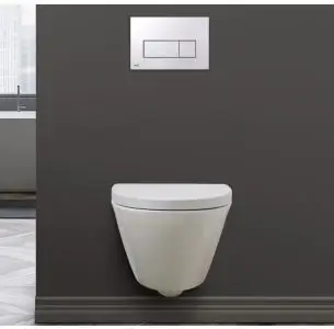 SPRING RIMLESS væghængt toilet - Hvid  (sæde og skål sælges separat)