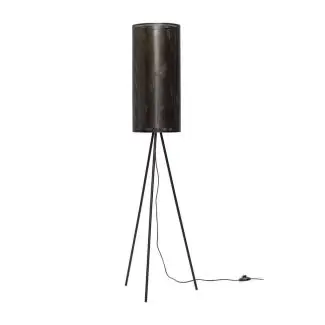 Gulvlampe i messing/sort fra Hübsch