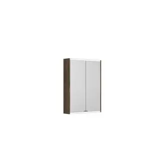 Panorama spejlskab 60 cm med lysstyring, Hvid mat, Natur eg, Brun eg, Valgfri farve