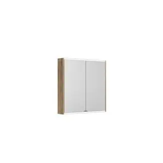 Panorama spejlskab 80 cm med lysstyring, Hvid mat, Natur eg, Brun eg, Valgfri farve,