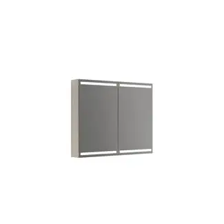 Parallel spejlskab med 2 låger 80x100 cm, Hvid mat, Hvid eg, Grå eg, Rødbrun eg, Lys eg, Mørk eg, Valgfri farve