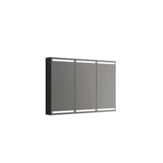 Parallel spejlskab med 3 låger 80x120 cm, Hvid mat, Hvid eg, Grå eg, Rødbrun eg, Lys eg, Mørk eg, Valgfri farve